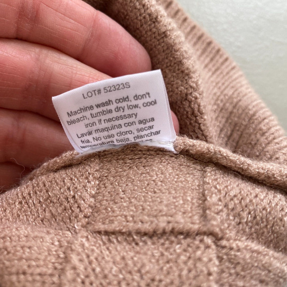 Poof Apparel Sweater Womens Medium Blush Dusty Pink Cropped Soft Girl Checkered - Picture 9 of 10